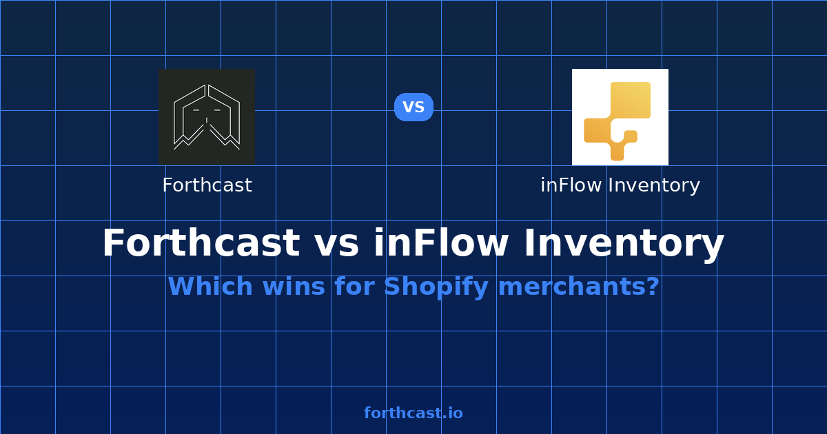 Forthcast vs inFlow Inventory: Demand Forecasting (2026) — comparison card showing both products