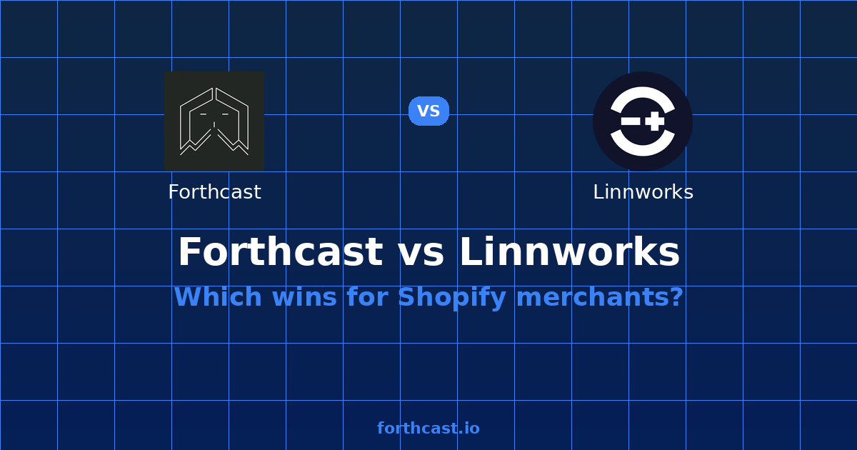 Forthcast vs Linnworks: Demand Forecasting Compared (2026) — comparison card showing both products
