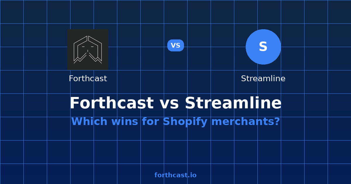 Streamline Demand Planning vs Forthcast — comparison card showing both products