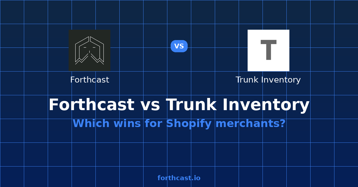 Trunk Inventory Alternative: Forthcast Forecasting (2026) — comparison card showing both products